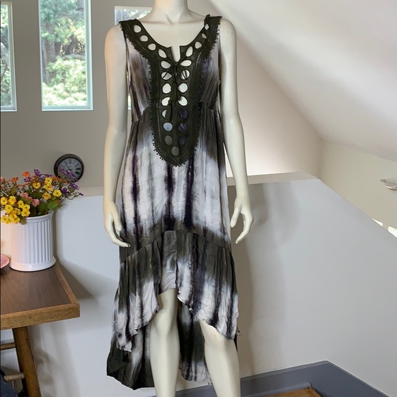 VENUS Other - Venus Hi Lo Tie Dye Crochet Swim Cover Dress M